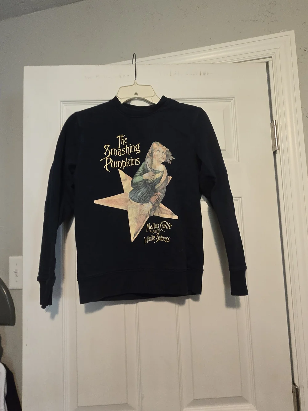 Black Graphic Crewneck Sweater